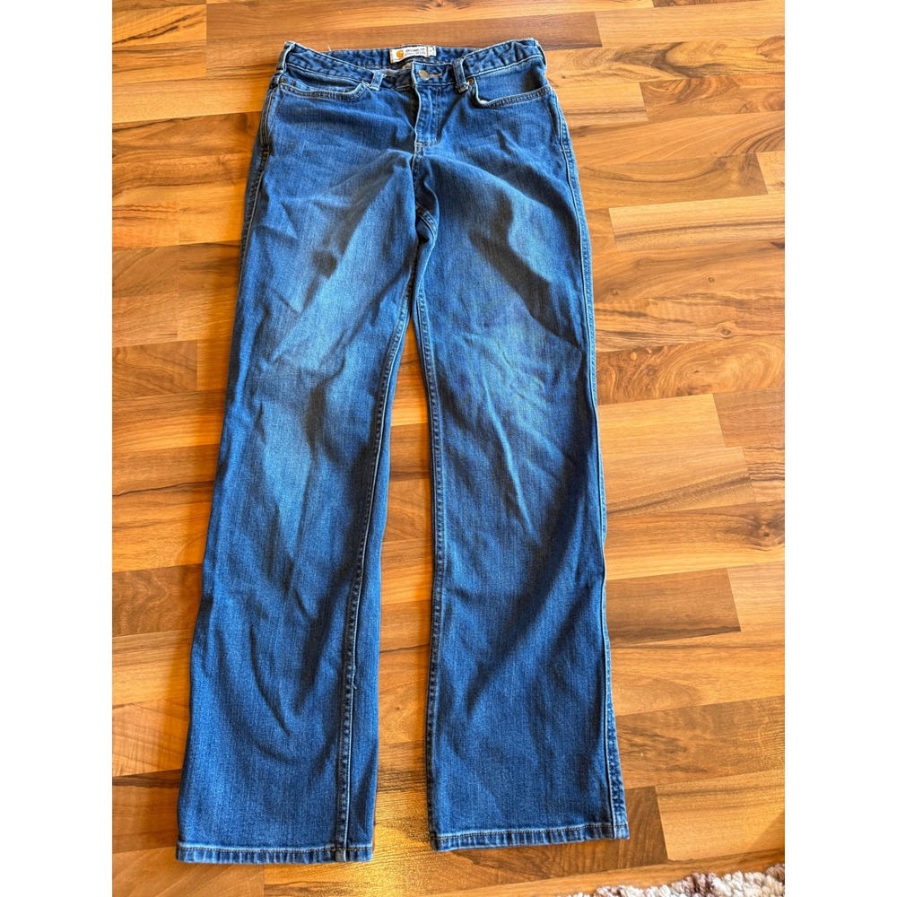 Carhartt Straight Leg Jeans Womens 4 Regular Blue Original Fit Denim Pants work